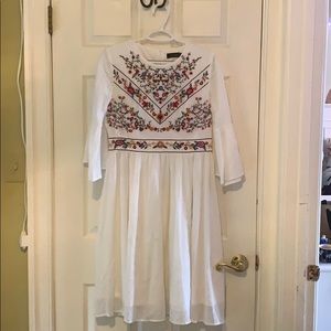 Roolee embroidered white dress size: SMALL